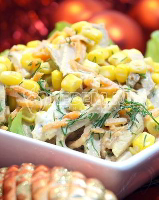 Салат с мясом Огонек