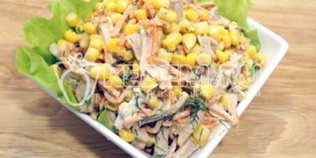 салат с мясом огонек