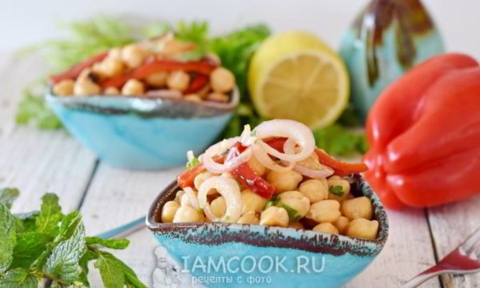 Рецепт салата с нутом и болгарским перцем