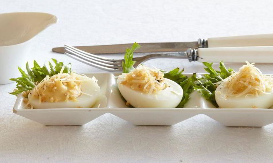 Рецепт фаршированных яиц цезарь