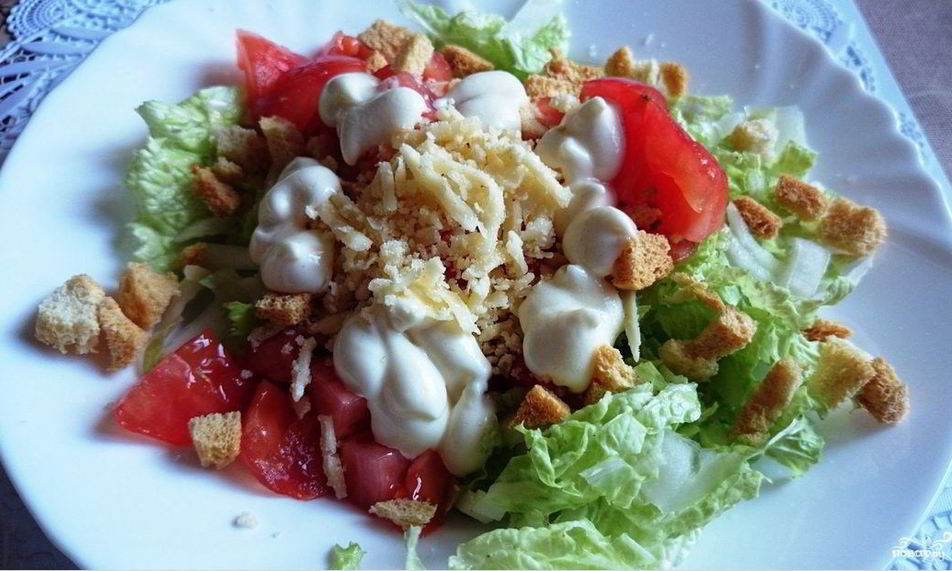 Рецепт вегетарианского салата цезарь