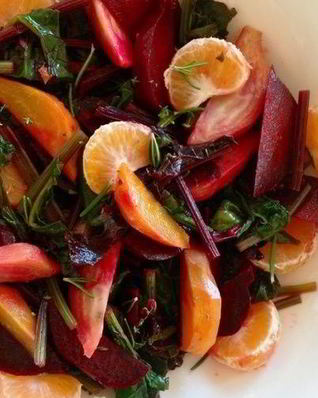 Свекольный салат с мандаринами