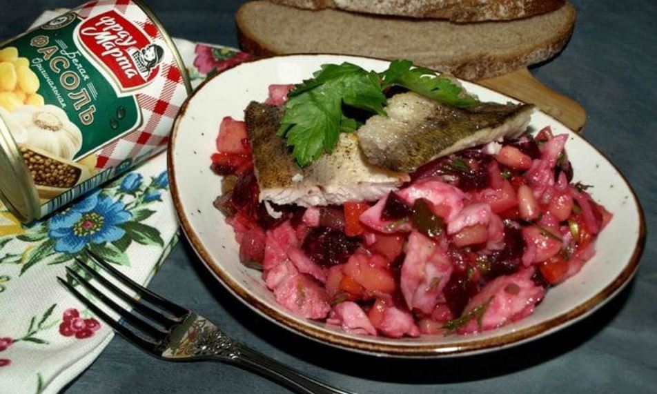 Рецепт старорусского винегрета с судаком