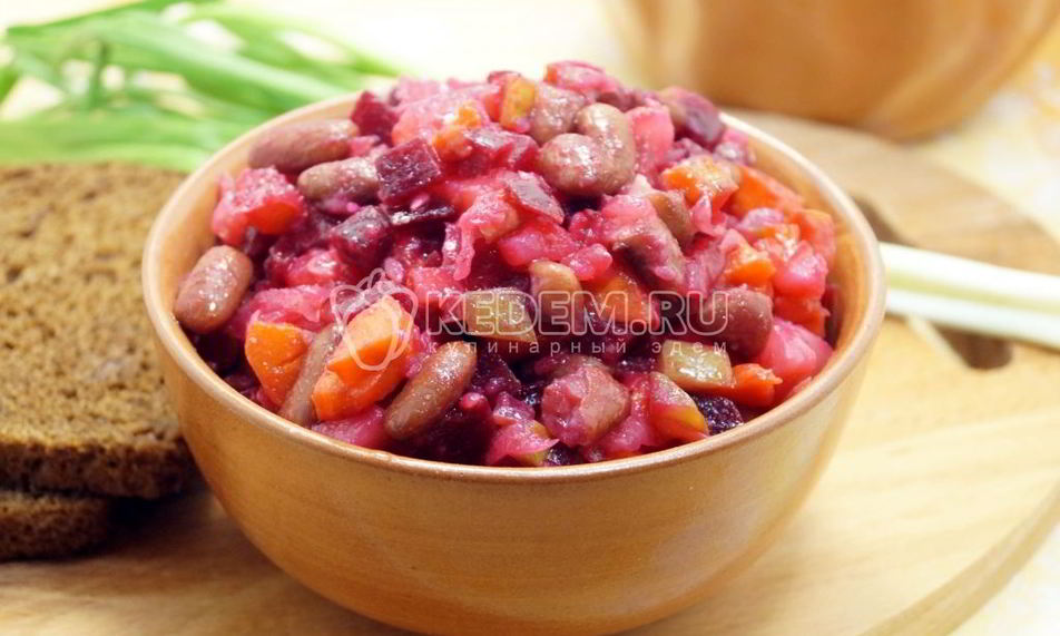 Рецепт винегрета классического с фасолью