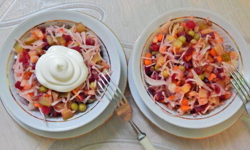 Рецепт винегрета с чечевицей