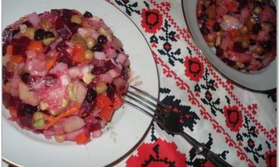 Рецепт винегрета с черной фасолью