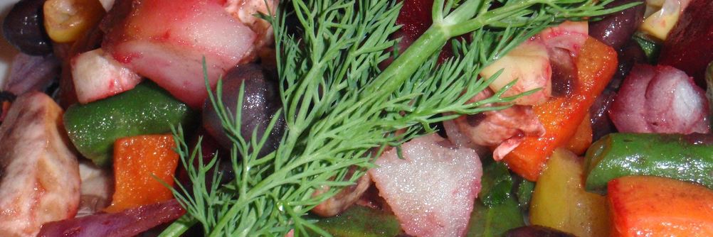 Винегрет с фасолью и кукурузой