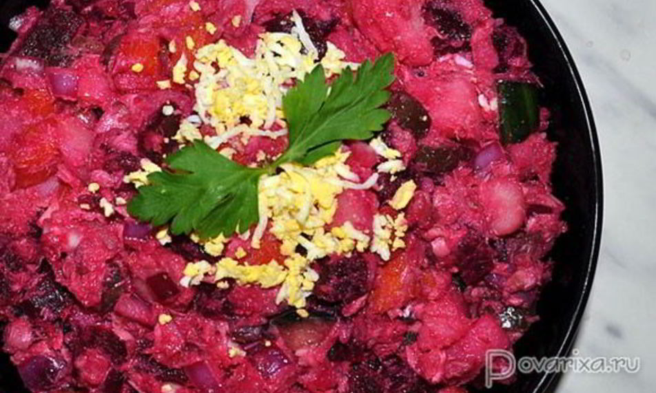 Рецепт винегрета с горбушей