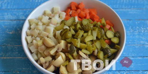винегрет с грибами
