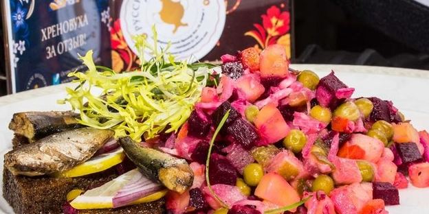 винегрет с квашеной капустой и горошком