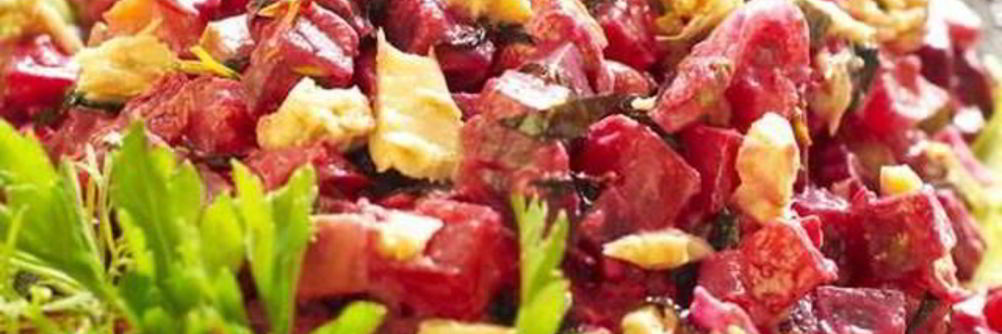 Винегрет с морской капустой и рыбой