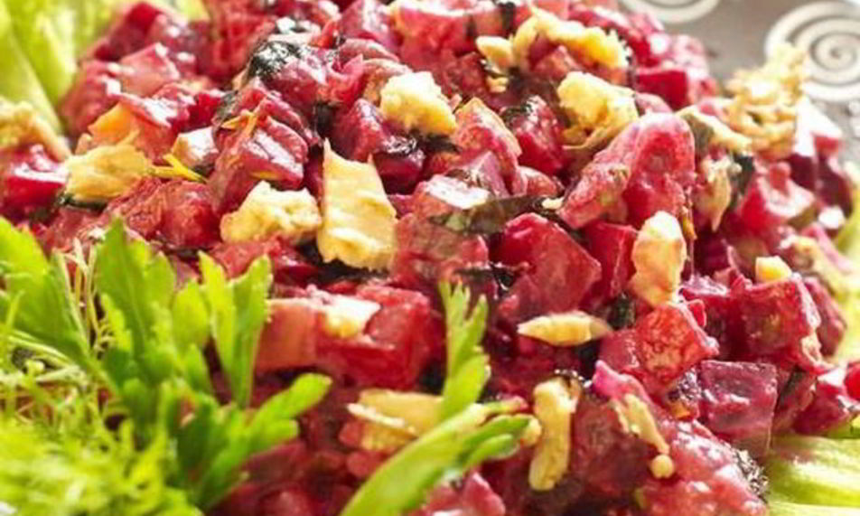 Рецепт винегрета с морской капустой и рыбой