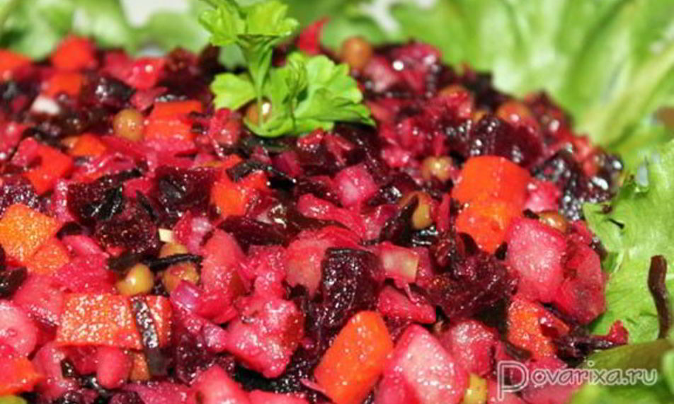 Рецепт винегрета с морской капустой