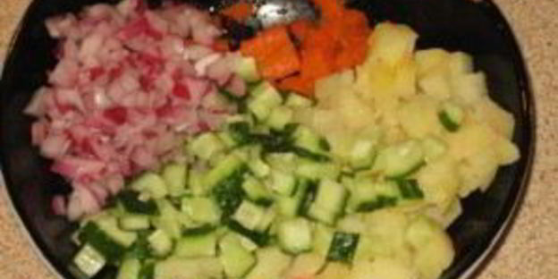 винегрет с огурцами