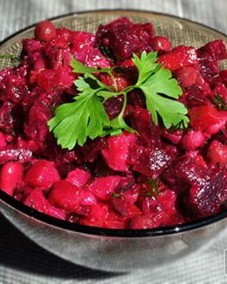 Винегрет с запеченной свеклой и фасолью