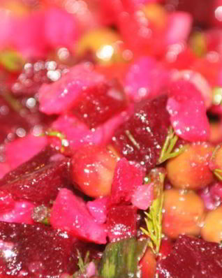 Винегрет с зеленым горошком