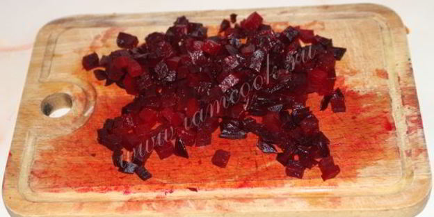 винегрет с зеленым горошком