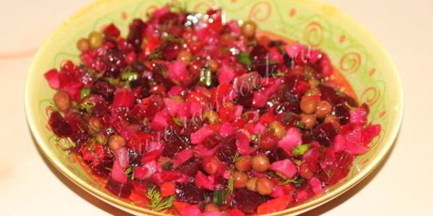 винегрет с зеленым горошком