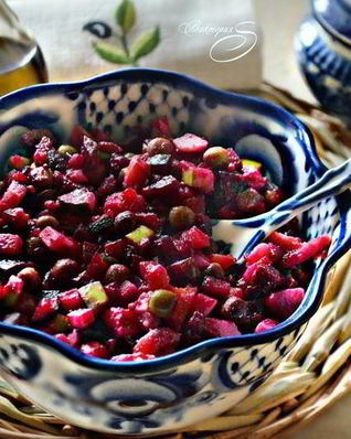 Винегрет со слабосоленым лососем