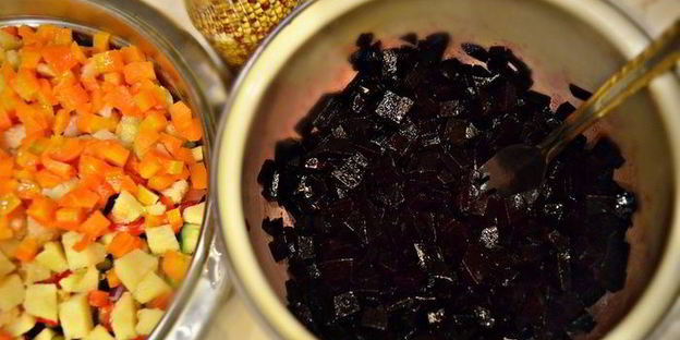 винегрет со слабосоленым лососем