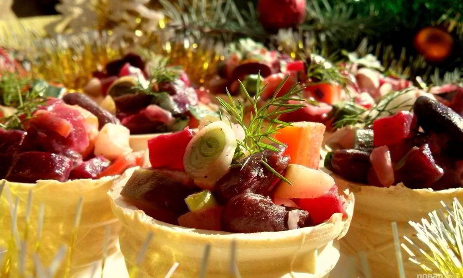 Рецепт винегрета в тарталетках