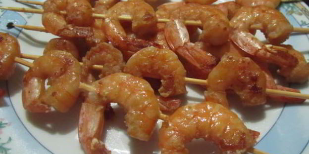 имбирные креветки в соевом маринаде