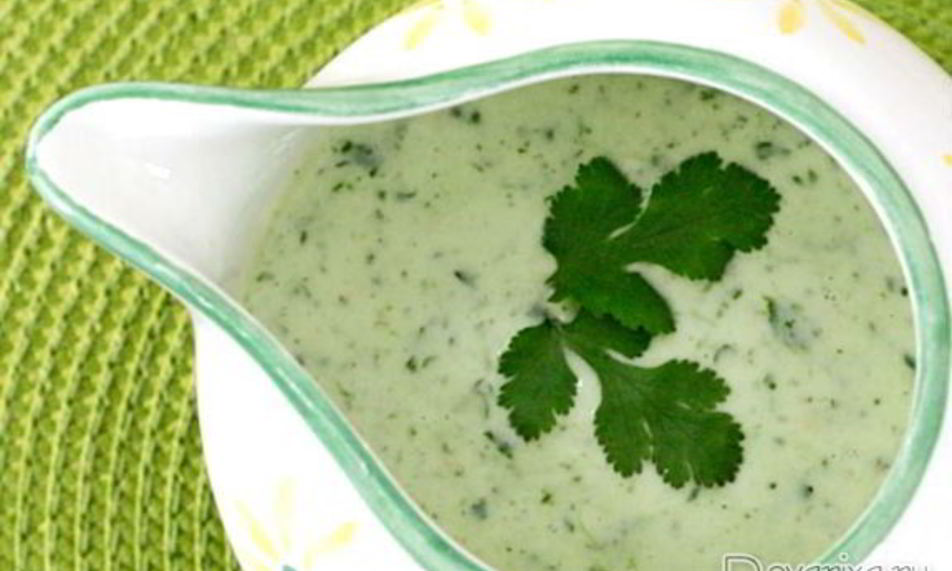 Рецепт соуса из йогурта с зеленью