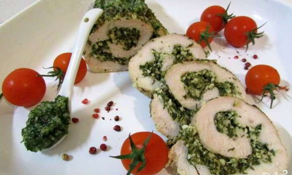 Рецепт индейки с соусом песто