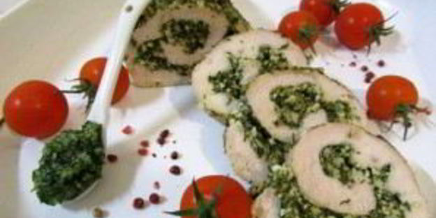 индейка с соусом песто