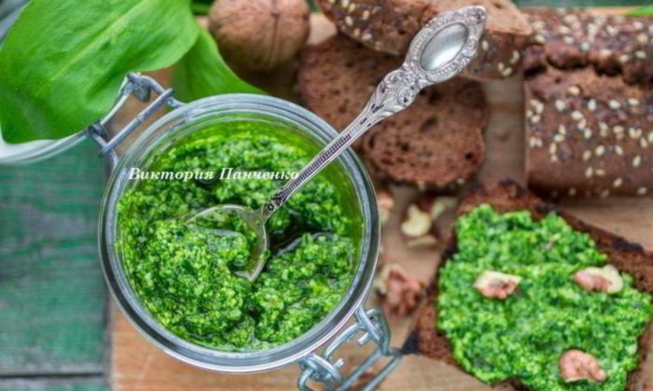 Рецепт песто из черемши с грецким орехом