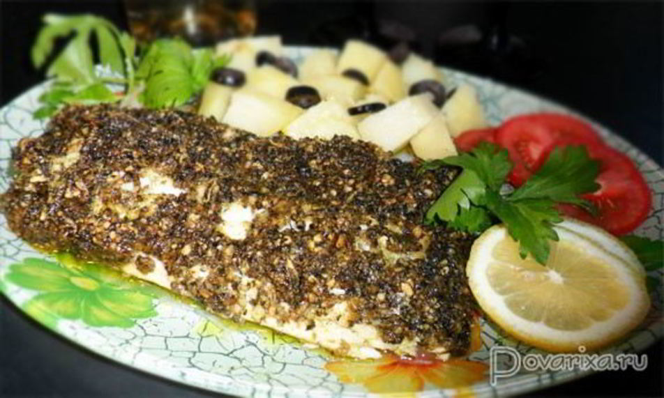 Рецепт рыбы, запеченной под соусом песто