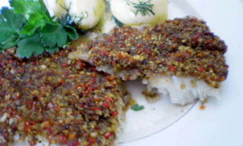 Рецепт рыбы запеченной с соусом песто