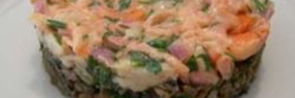 Тартар из свежего тунца и гребешков