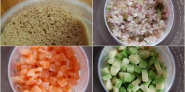 тартар с лососем и авокадо