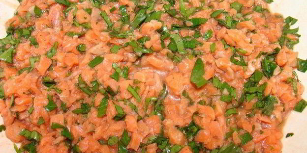 теплый тартар ролл из семги