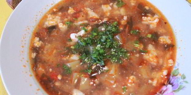 борщ из морской капусты