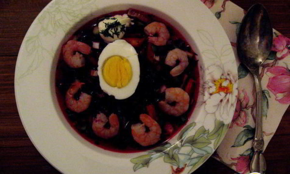 Рецепт борща холодного с креветками