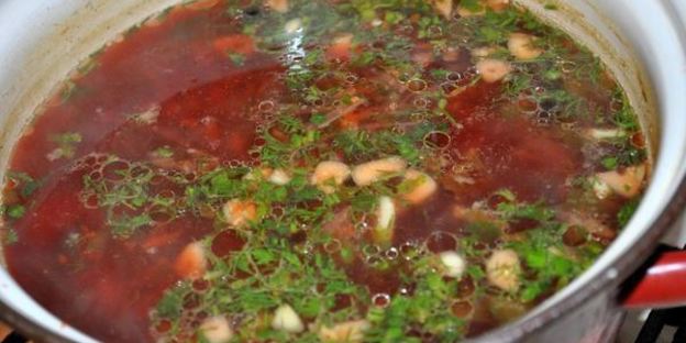 борщ легкий без зажарки