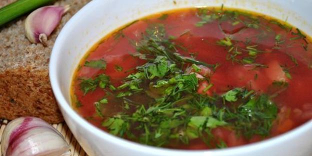 борщ легкий без зажарки