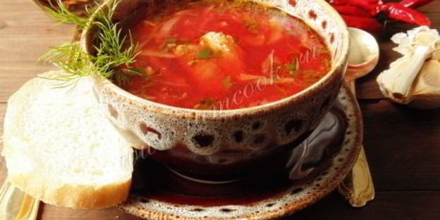 борщ на бульоне из свиных ребрышек