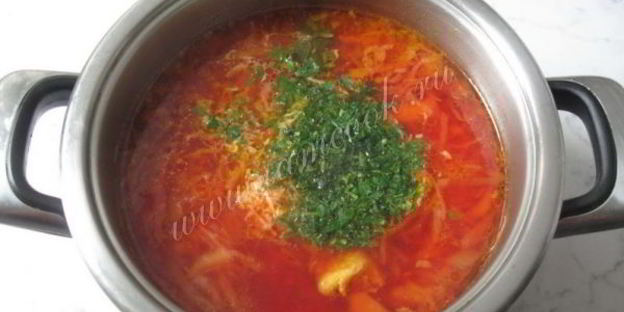 борщ на бульоне из свиных ребрышек