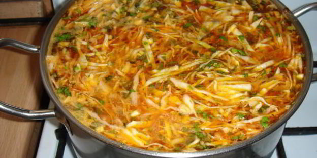 борщ на курином бульоне без свеклы