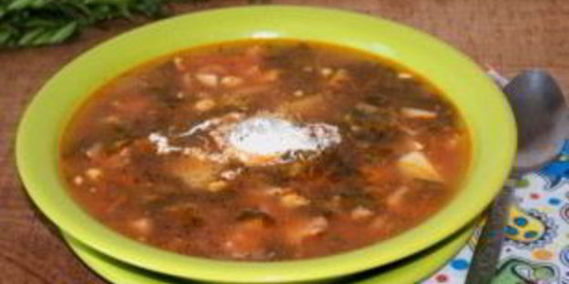 борщ на курином бульоне