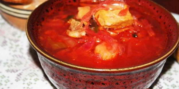 борщ на свиной лопатке с квашеной капустой