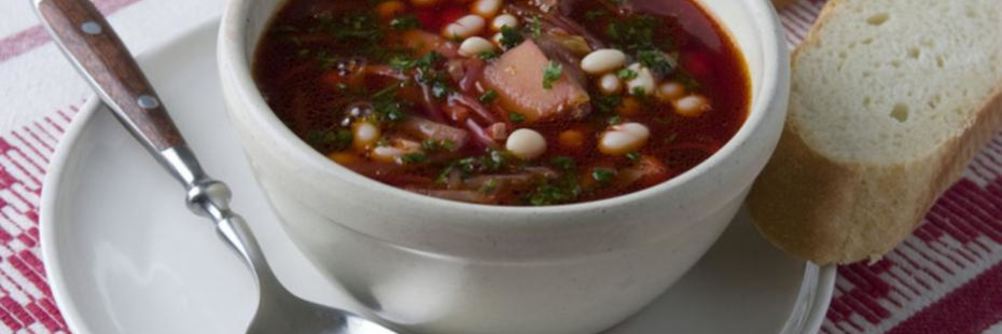 Борщ постный с грибами