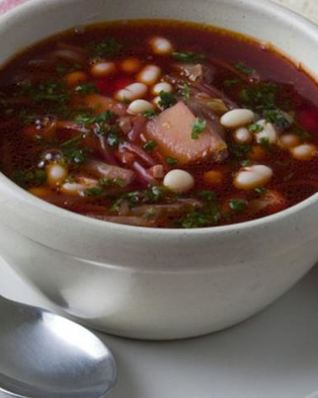 Борщ постный с грибами