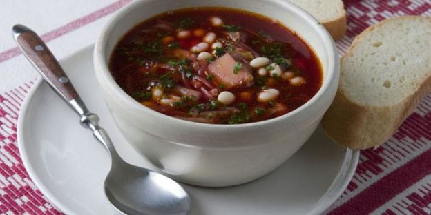 борщ постный с грибами