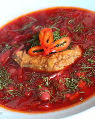 Борщ с бычками по-одесски