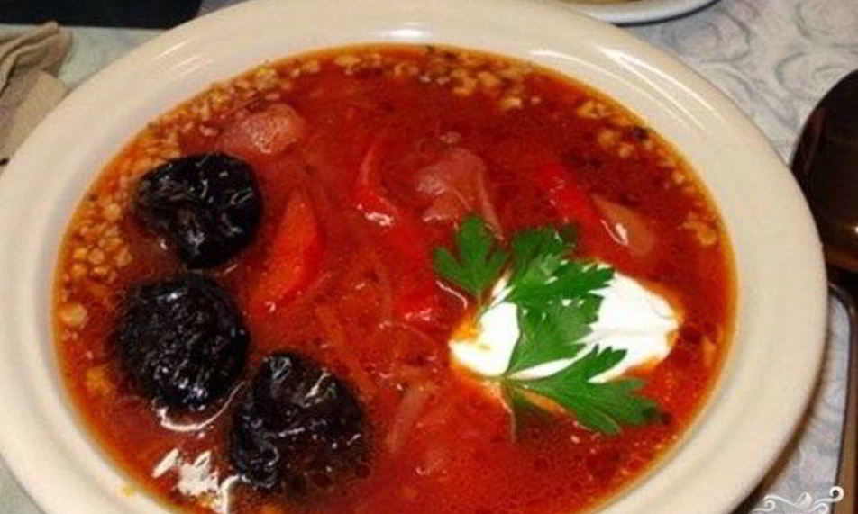 Рецепт борща с черносливом вегетарианский