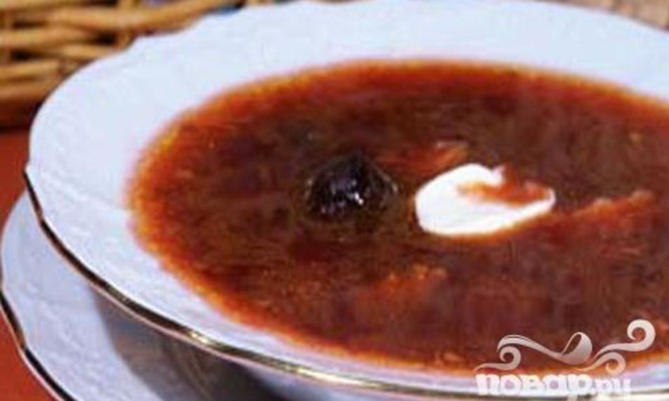 Рецепт борща с черносливом